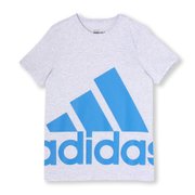 JOZ61 AK2009 [KIDS Boys エッセンシャルズ スーパービッグロゴ Tシャツ J120 ライトグレーヘザー/ショックブルーS16]