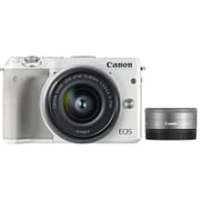 EOS M3 ダブルレンズキット2 WH [ボディ ホワイト＋交換レンズ「EF-M15-45mm F3.5-6.3 IS STM（シルバー）」＋「EF-M22mm F2 STM（シルバー）」]