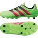 AF5256-245 [エース 16.3-ジャパン HG ジュニア レザー ハードグラウンド用サッカースパイク キッズ 24.5cm ソーラーグリーン/ショックピンク S16/コアブラック]