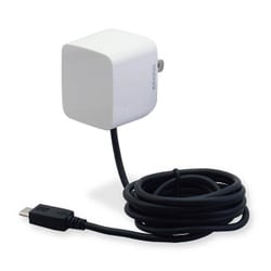 USB AC充電器 コンセントチャージャー 最大出力2.1Aポート microUSBケーブル一体型 1.5m 90°回転ACプラグ採用 ホワイト TA53SW