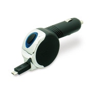 microUSB カーチャージャーコードリール 1A ブラック TKC42SK