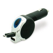 microUSB カーチャージャーコードリール+USB 2.4A ブラック TKC49SUK