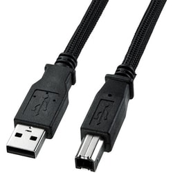 ナイロンメッシュUSBケーブル 1.5m ブラック KU20-NM15K