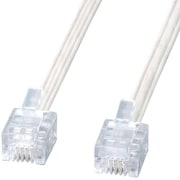 エコロジー電話ケーブル 3m ホワイト TEL-E4-3N2