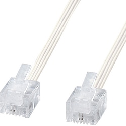 やわらかスリムケーブル 10m ホワイト TEL-S2-10N2