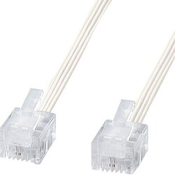 やわらかスリムケーブル 5m ホワイト TEL-S2-5N2