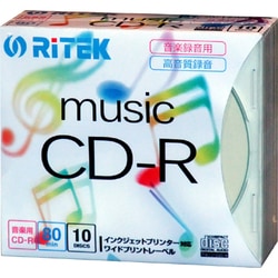 音楽録音用CD-R 10枚 スリムケース 80分 インクジェットプリンタ対応 CD-RMU80.10P C