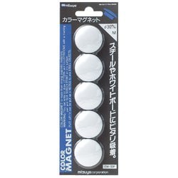 カラーマグネット 中 白 5個 CM-30P-WH