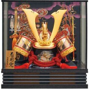 着用ゴールド赤糸威兜ケース 25号