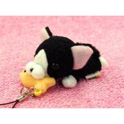 7903 [ぱっくんストラップ にゃんこ シロクロ BK]