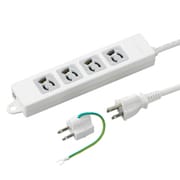 取り付け穴付抜け止めタップ 4個口 1m ホワイト Y02EJNP401WH2PA