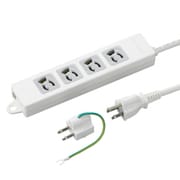 取り付け穴付抜け止めタップ 4個口 5m ホワイト Y02EJNP405WH2PA