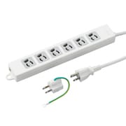 取り付け穴付抜け止めタップ 6個口 2m ホワイト Y02EJNP602WH2PA