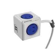 POWER CUBE キューブ型電源タップ 4個口 USBポート2個口 延長コード1.5m付き ブルー 4490BL/JPEUPC