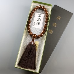 鉄刀木 22玉 正絹房 [木玉製品 男性用数珠]