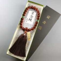金剛菩提樹 22玉 二天アベンチュリン 正絹房 [木玉製品 男性用数珠]