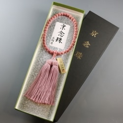 ピンクジャスパー 正絹房 [天然石製品 女性用数珠]