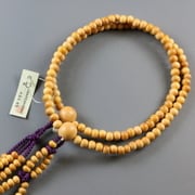 日蓮宗 黄楊 8寸 [木玉製品 女性用数珠]