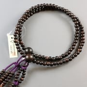 日蓮宗 縞黒檀 8寸 [木玉製品 女性用数珠]