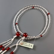 日蓮宗 水晶 8寸瑪瑙仕立 [天然石製品 女性用数珠]