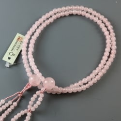 日蓮宗 ローズクオーツ 8寸 [天然石製品 女性用数珠]