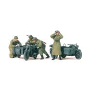 ドイツ オートバイ兵4体 + サイドカー2台 悪路脱出シーン [1/72 プラモデル]