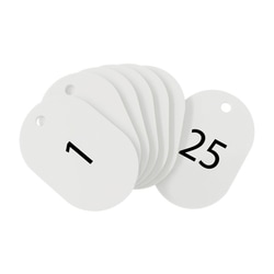 スチロール番号札 小 (番号入1-25) 白 BF-70-WH