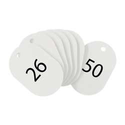 スチロール番号札 小 (番号入26-50) 白 BF-71-WH