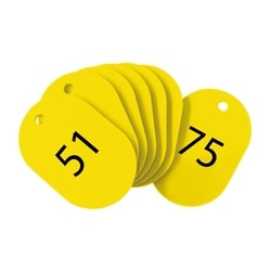 スチロール番号札 小 (番号入51-75) 黄 BF-72-YE