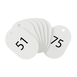 スチロール番号札 小 (番号入51-75) 白 BF-72-WH