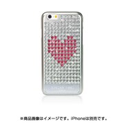 iPhone 6/iPhone 6s対応 ハードケース Extravaganza Heart created with Swarovski Crystals シルバー_ピンクハート