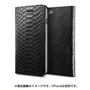 iPhone 6 Plus/6s Plus用 手帳型 牛本革 レザーケース PYTHON diary ブラック