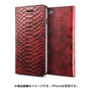 iPhone 6 Plus/6s Plus用 手帳型 牛本革 レザーケース PYTHON diary メタルレッド