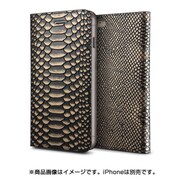 iPhone 6/6s用 手帳型 牛本革 レザーケース PYTHON diary ゴールド