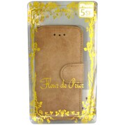 フルールデプリエ 手帳型ケース iPhone SE/5s/5用 ヌバックトーン チョコ