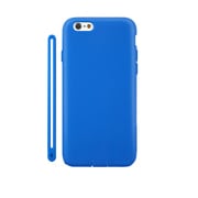 TR-SCIP144R-BL [iPhone 6/6s用 シリコンケース カードポケット 抗菌 ストラップ フィルム付 ブルー]