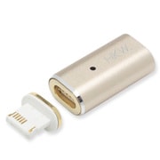 マグネット式充電アダプターセット ライトニング用 メタルゴールド HKW-LMAGS01-MGD