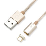 マグネット式充電ケーブルセット マイクロUSB用 メタルゴールド HKW-MMAGCS01-MGD