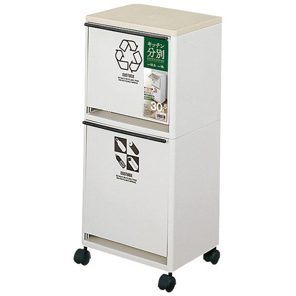 アスベル 資源ゴミ分別ワイドワゴン 2段 30.5L [ベージュ] 通販【全品無料配達】