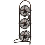21cm レトロ3連ボックスファン リモコン付き ブラウン RBM-2381 (BR)