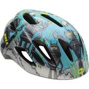 自転車ヘルメット ジッパー 子供用 47~54cm ホワイト/グレイシャーブルーロボゴーゴー