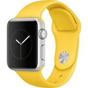 Apple Watch Sport 38mm シルバーアルミニウムケースとイエロースポーツバンド