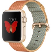 Apple Watch Sport 38mm ゴールドアルミニウムケースとゴールド/レッドウーブンナイロン