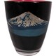 ガラス漆 富士山グラス 黒 HT3113