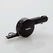 LPA-CCL05BK [DC充電器 Lightningコネクタ ＋microB付け替えコネクタ付リール90cm 2.4A ブラック]