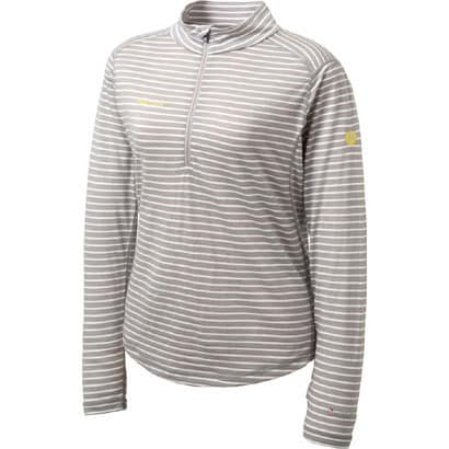 MJKS6524W LGRY L [WS CLIMB WOOL PP BOR（ウイメンズクライムウールピーピーボーダーロングスリーブジップ Lサイズ）]