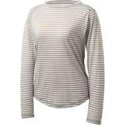 MJTS6525W LGRY M [WS CLIMB WOOL PP BOR（ウイメンズクライムウールピーピーボーダーロングスリーブクルー Mサイズ）]