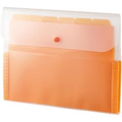 アクティフ ドキュメントホルダー A4 12仕切り13ポケット オレンジ ACT-3912-51