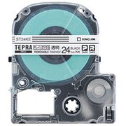 PROテープカートリッジ キレイにはがせるラベル 透明/黒文字 24mm ST24KE