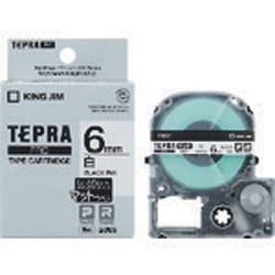 PROテープカートリッジ マットラベル 白/黒文字 6mm SB6S
